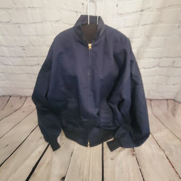Vintage Cintas Full Zip Navy Blue Work Jacket Men's Size XL No Patches - Picture 1 of 3